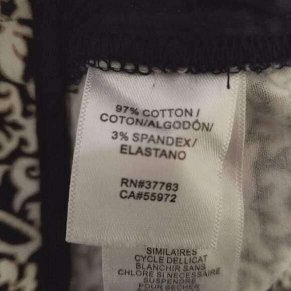 Laundry by Shelli Segal Sz 8 Capri Pants Printed White Navy Blue Mature - Picture 4 of 8